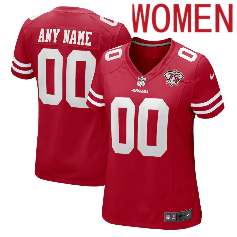 Cheap Women San Francisco 49ers Nike Scarlet 75th Anniversary Game NFL Jersey